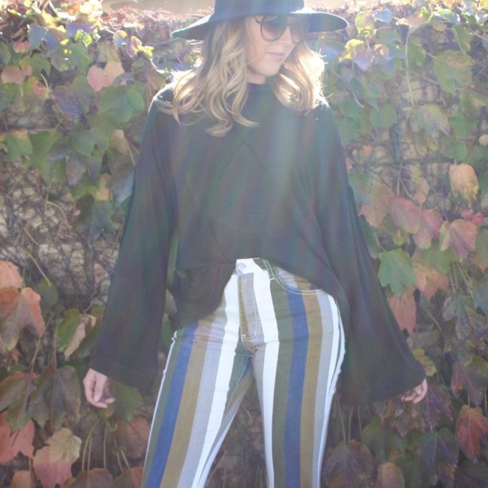 POL Olive Bell Sleeve Blouse